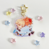 Image 2 of TaruSora Childe Aether Holo Acrylic Charm 