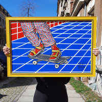 Image 1 of 'SLAMMING AFD' acrylic painting (70×50, frame incl.)