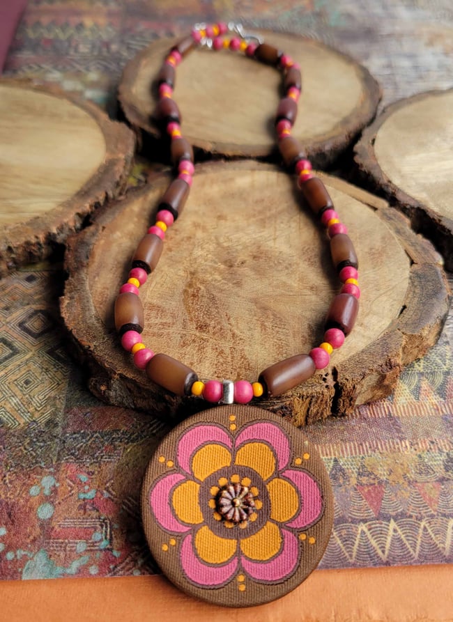 Mango Punch Floral Necklace