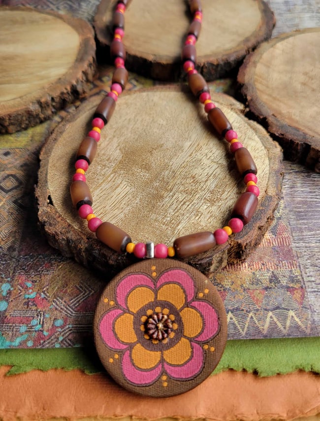 Mango Punch Floral Necklace