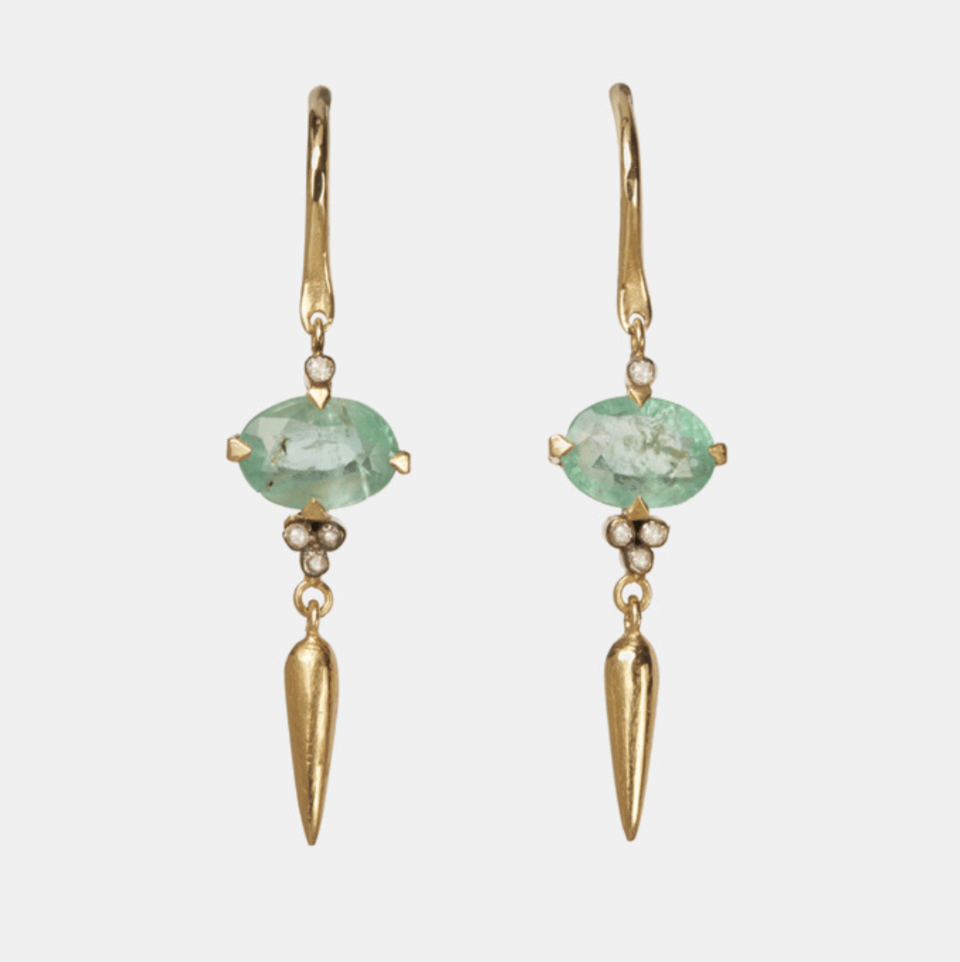 5 Octobre Earrings in Emerald or Pale Garnet - Image 3 of 5