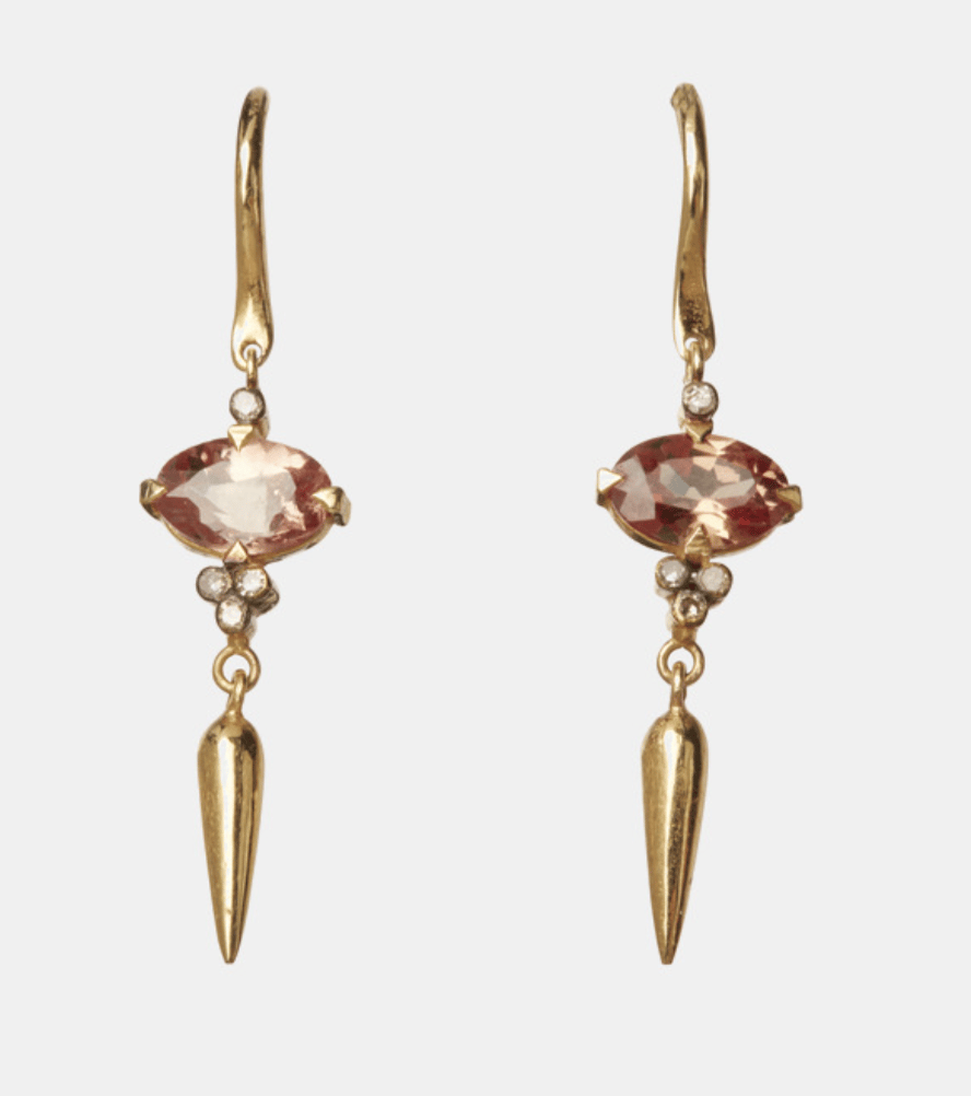 5 Octobre Earrings in Emerald or Pale Garnet - Image 1 of 5