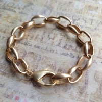 Image 1 of Chunky Matte Gold Chain Bracelet