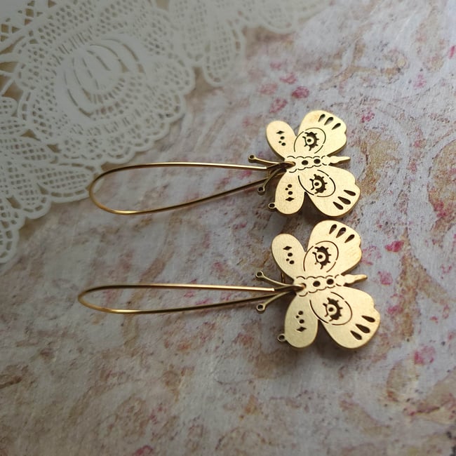 Golden Butterfly Earrings