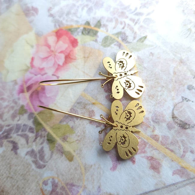 Golden Butterfly Earrings