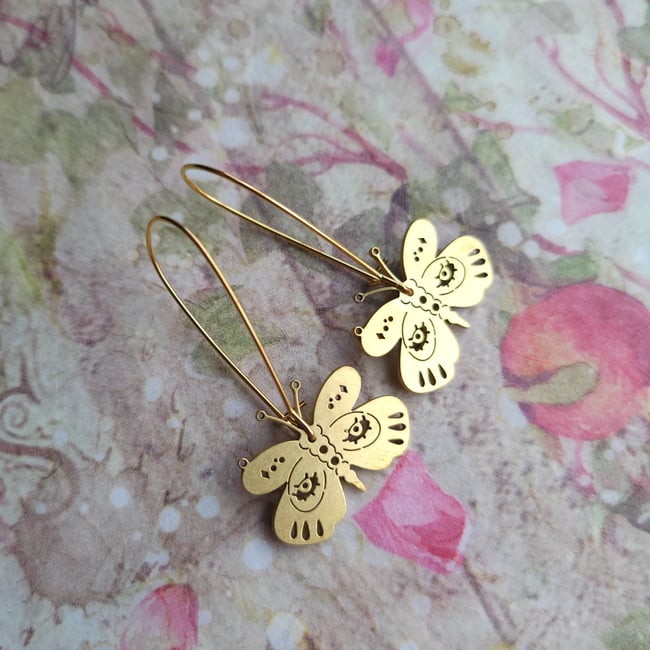 Golden Butterfly Earrings