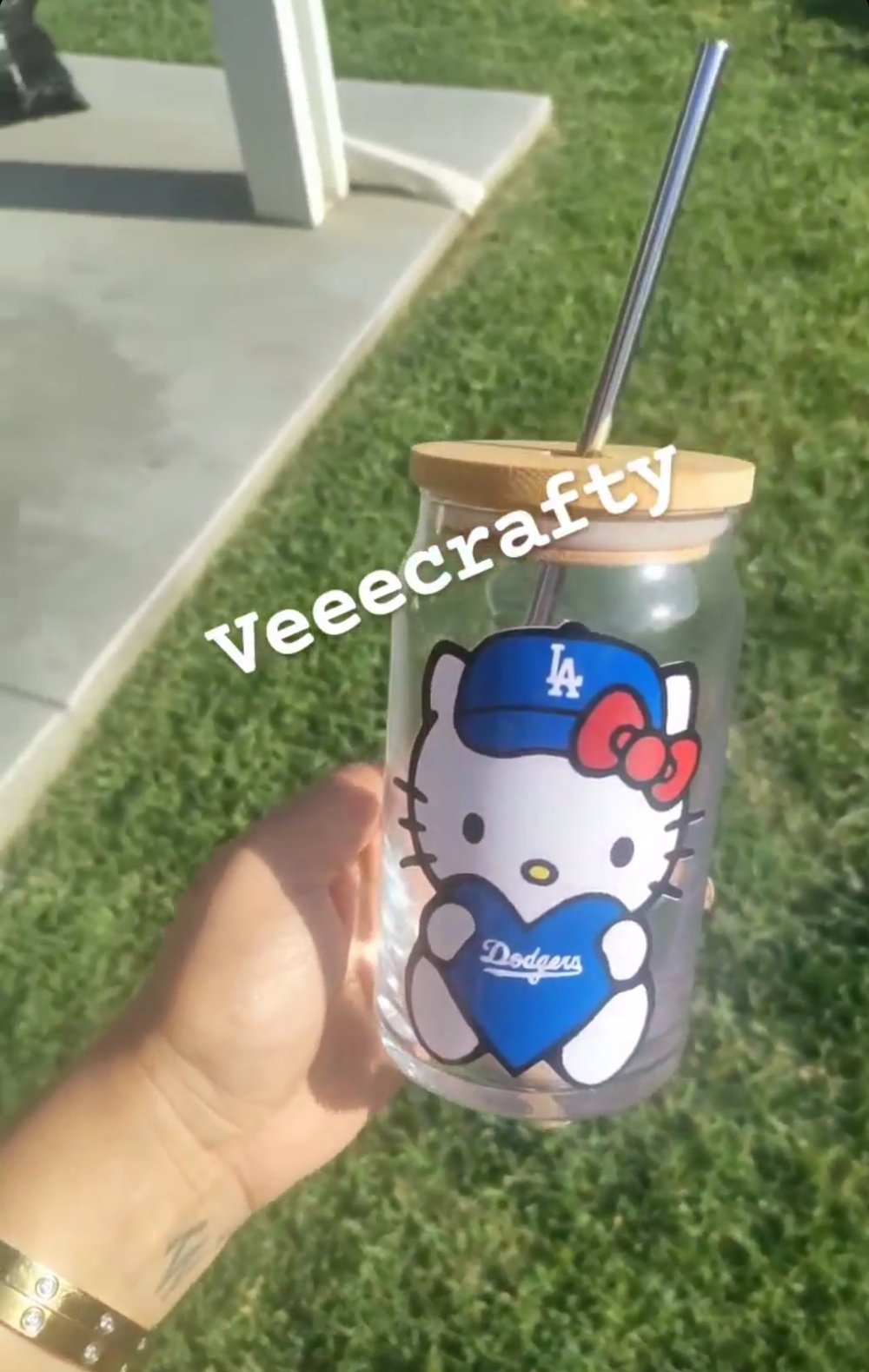 Image of Kitty x Dodgers glass cans 4 styles PRE-ORDER
