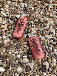 Image 1 of Handmade Leather Lighter *Marbled Rose