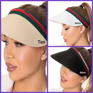 Image of S & S Sun Visor with Green and Red Striped Band