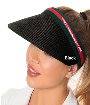Image of S & S Sun Visor with Green and Red Striped Band