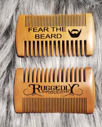 Image 1 of Engraved Wood Beard Comb