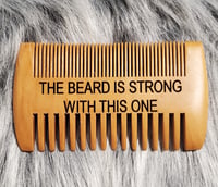 Image 3 of Engraved Wood Beard Comb