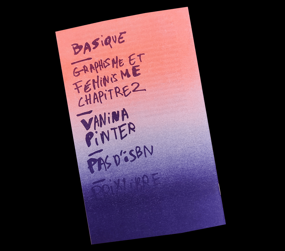 Basique, Graphisme et Féminisme (chapitre 2)