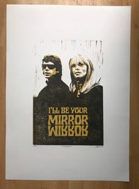 Image 4 of Lou & Nico. Velvet Underground  Handmade. Original A3. linocut print. Limited and Signed. Art.