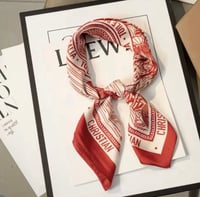 Image 8 of Christian red & white silk scarf 
