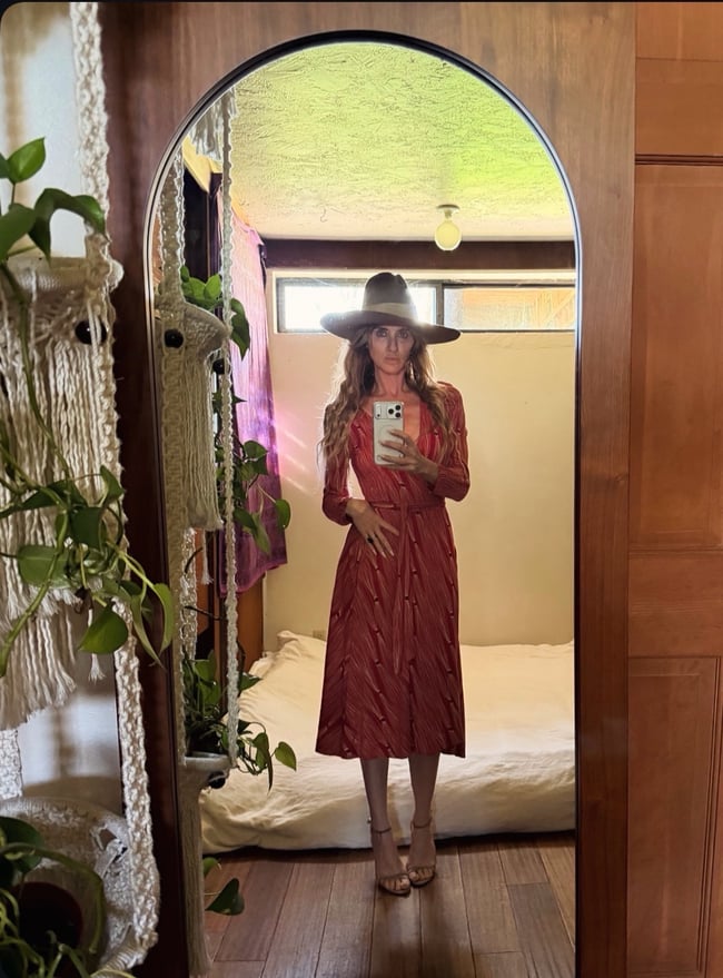 early 1970s Diane von Furstenberg red tassels jersey wrap dress italy 