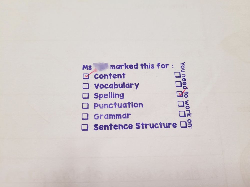 2-in-1 English Checklist Stamp