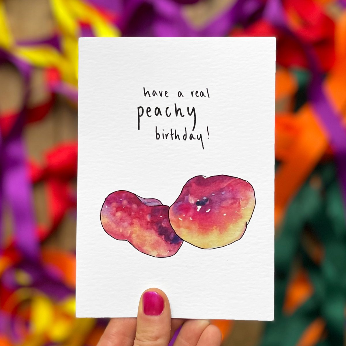 peachy birthday card | draw the line