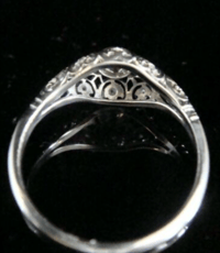 Image 2 of ART DECO 18CT 18k DIAMOND PAVE SOLITAIRE 0.45CT RING