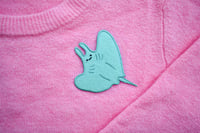 Image 1 of Manta Ray cute sea creature iron on patch