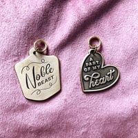 Image 4 of Noble Beast - brass coloured, typography based cute dog or cat tag