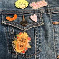 Image 3 of What would dolly do? Funny botanical acrylic pin