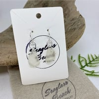 Image 1 of White Frosted Seaglass on Silver Sterling Earrings