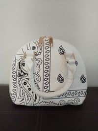 Image 1 of Medium-Sized Bandana Print Crossbody (white)