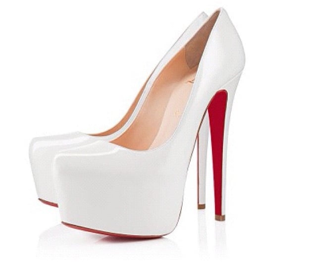 red bottom heels white