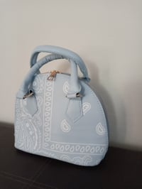 Image 2 of Medium-Sized Bandana Print Crossbody (powder blue)