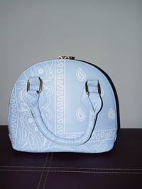 Image 1 of Medium-Sized Bandana Print Crossbody (powder blue)