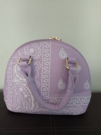 Image 3 of Medium-Sized Bandana Print Crossbody (lavender)