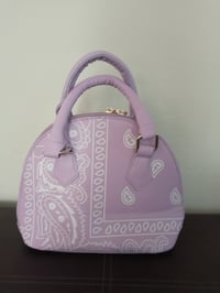 Image 1 of Medium-Sized Bandana Print Crossbody (lavender)