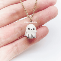 Image 2 of Happy ghost halloween necklace