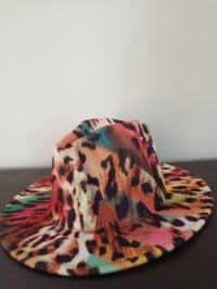 Image 1 of Multicolor Print Fedora Hat