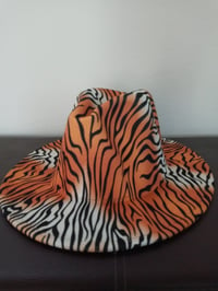 Image 1 of Tiger Print Fedora Hat