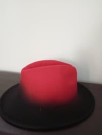 Image 1 of Ombre Fedora (red)