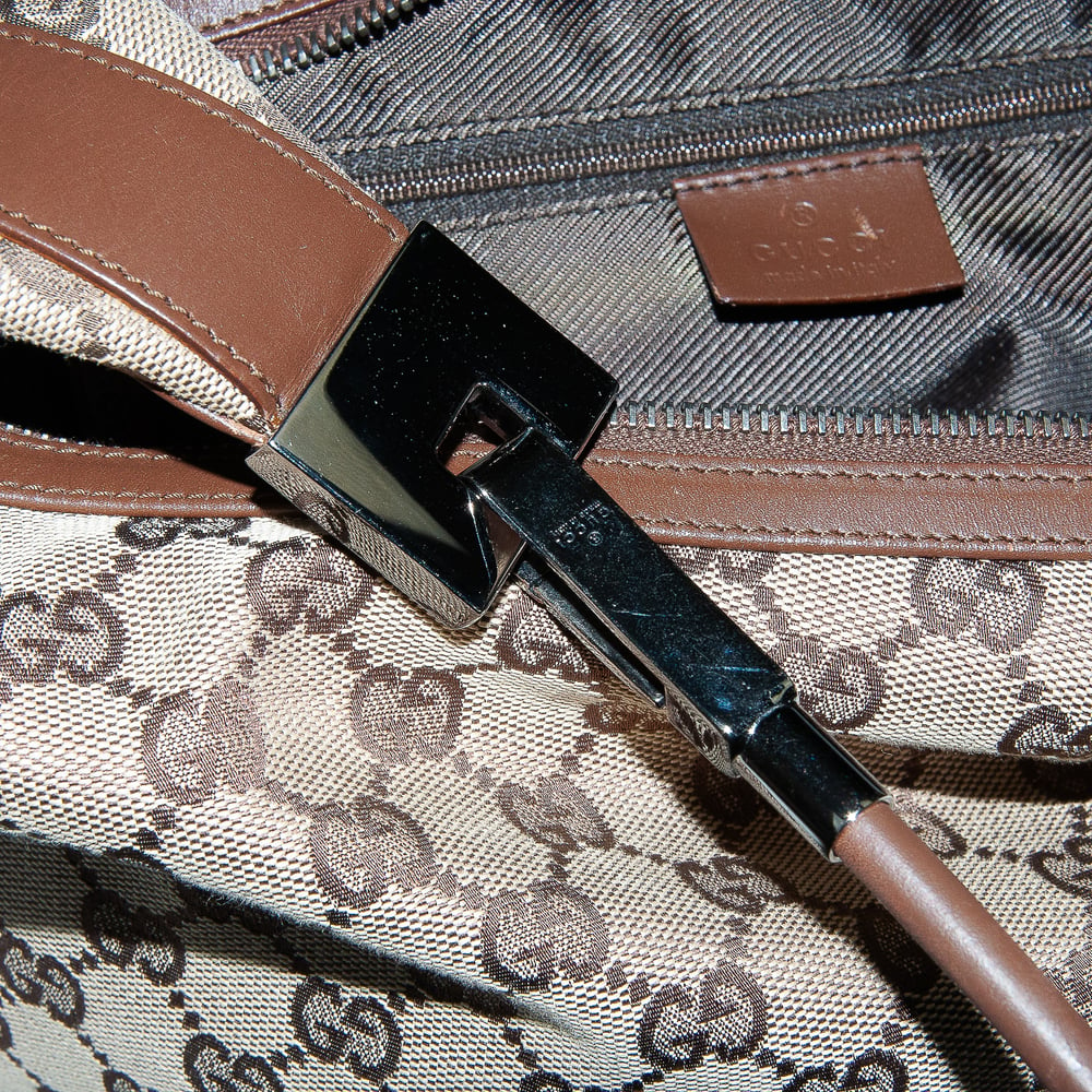 Image of Gucci Monogram Canvas Shoulder Bag