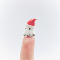 Image 2 of Christmas hat ghost figurine