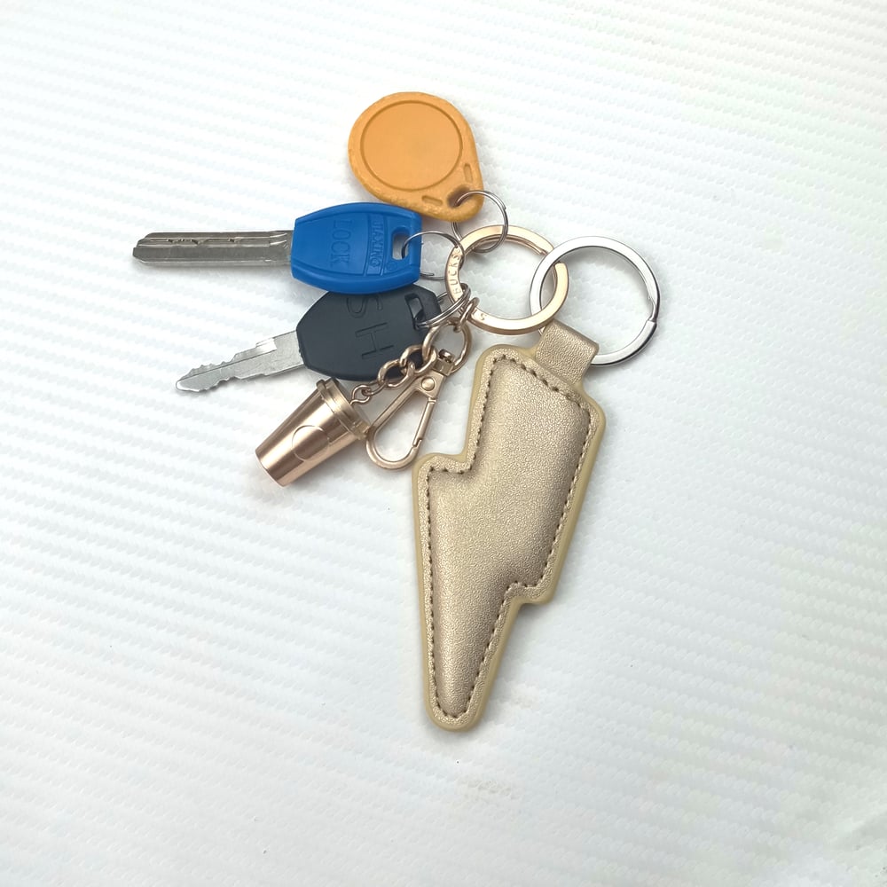 Colourful Lightning Bolt Leather Keyrings