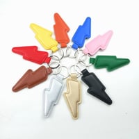 Image 1 of Colourful Lightning Bolt Leather Keyrings