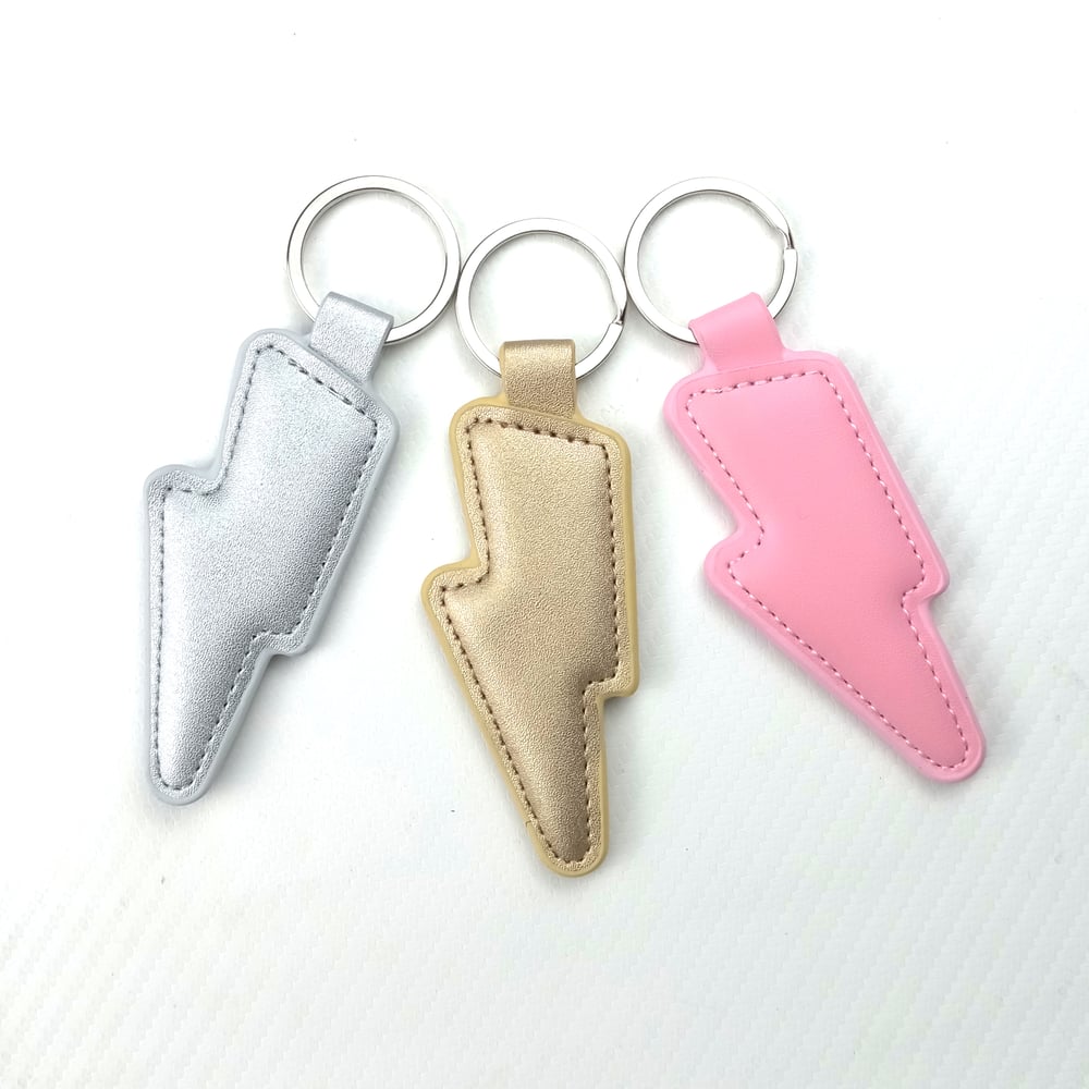 Colourful Lightning Bolt Leather Keyrings