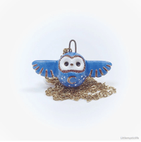 Image 1 of moon blue owl necklace