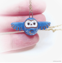 Image 4 of moon blue owl necklace