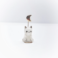 Image 3 of moon cat halloween figurine