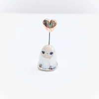 Image 4 of heart ghost figurine