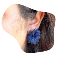 Mid Night Blue, Ribbon Earrings, Light weight