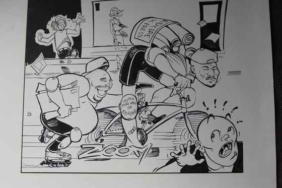 Image of B&W original art Ed&Dre Backupoff me comic insert