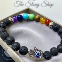 The Stony 7 Chakras & Lava Stone Bracelet