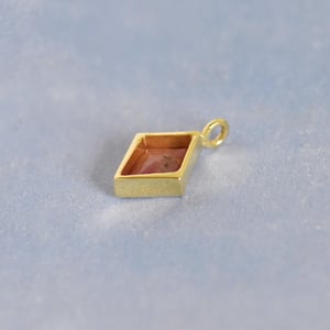 Image of Pink Sapphire lozenge cut 14k gold necklace